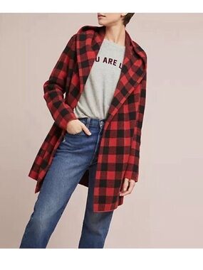 Women’s Red and Black Buffalo Plaid Coat